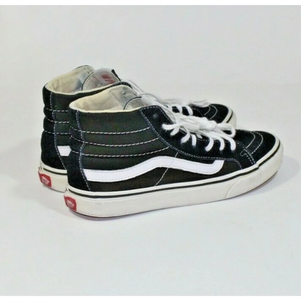 Vans Sk8-Hi High Top Skateboard Shoes Black White 721277 Men's Size 6.5 Wmns 8